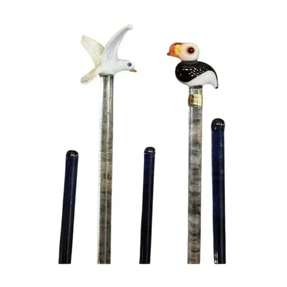 Vintage Art Glass Swizzle Stir Sticks Mixed Lot - Picture 3 of 6